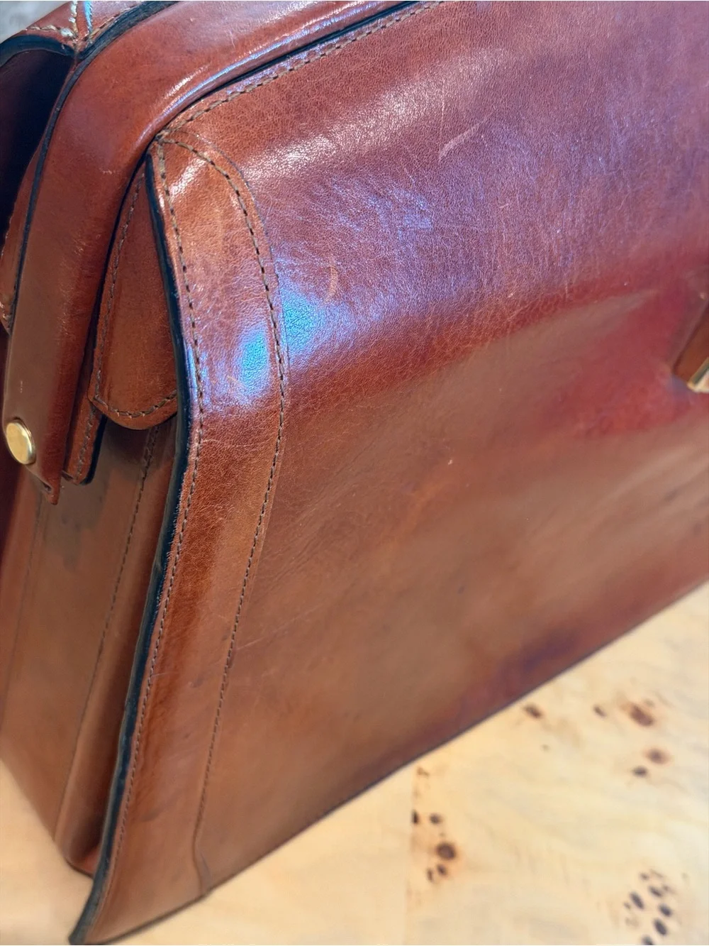 Bosca Leather Briefcase - Brown Classic Men’s Work Bag